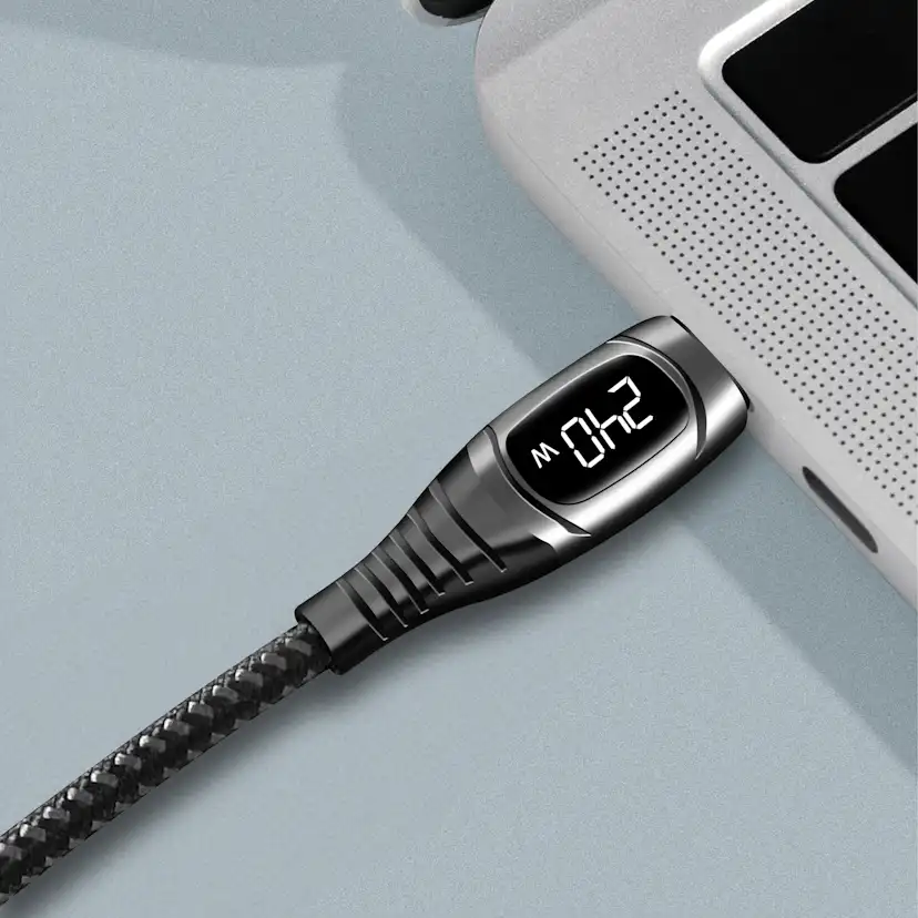 USB-C-kabel LogiLink Med display USB 2.0 PD 3.1 240W 1 m