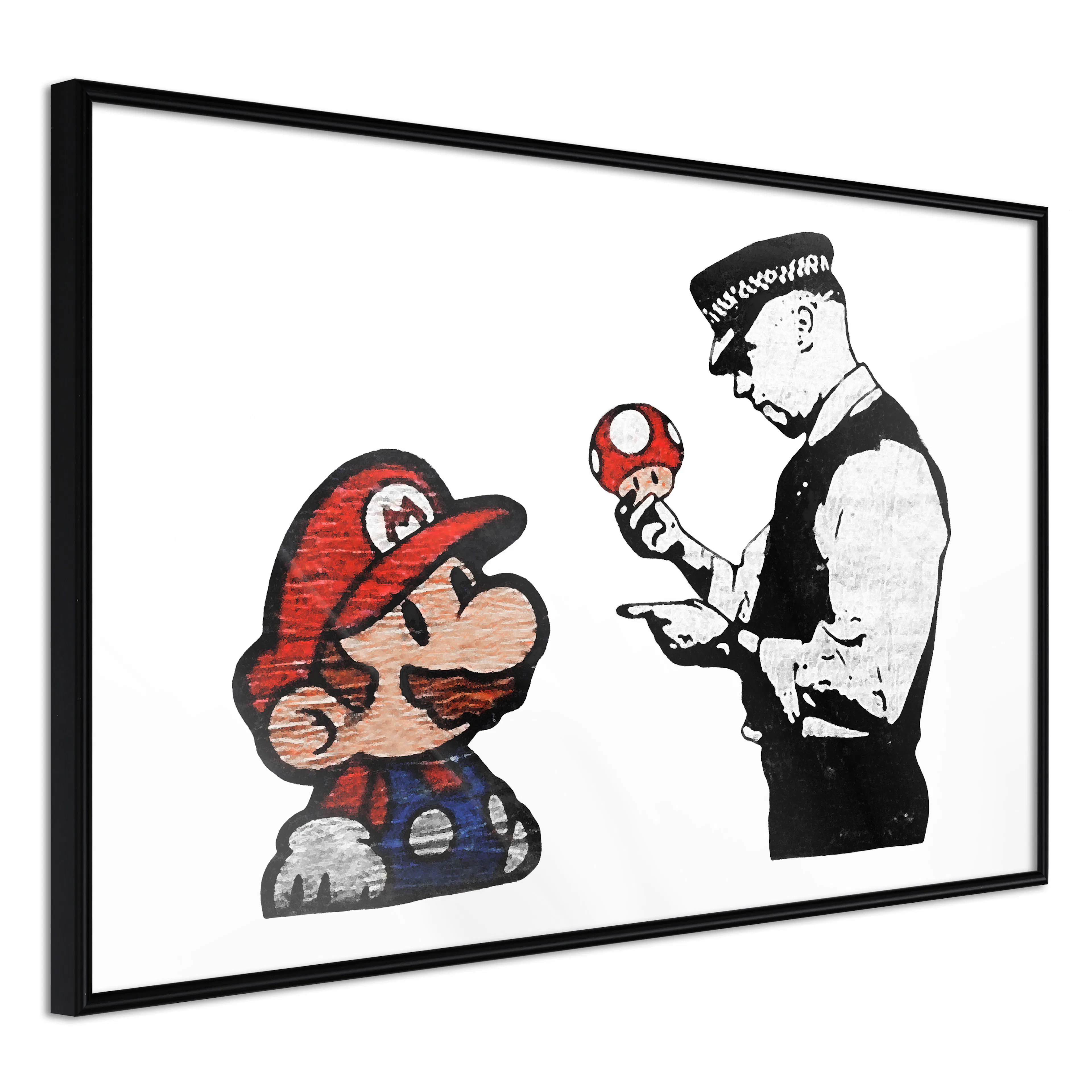 Affisch - Banksy: Mushroom Picker [Poster] 60x40 Svart ram, 60x40 cm