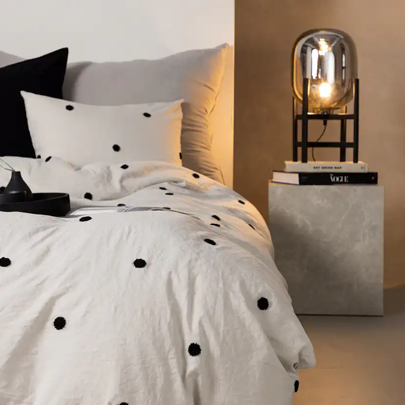 Loke Bedset Microfiber/tufted emd - Light Grey / Grå/Svart