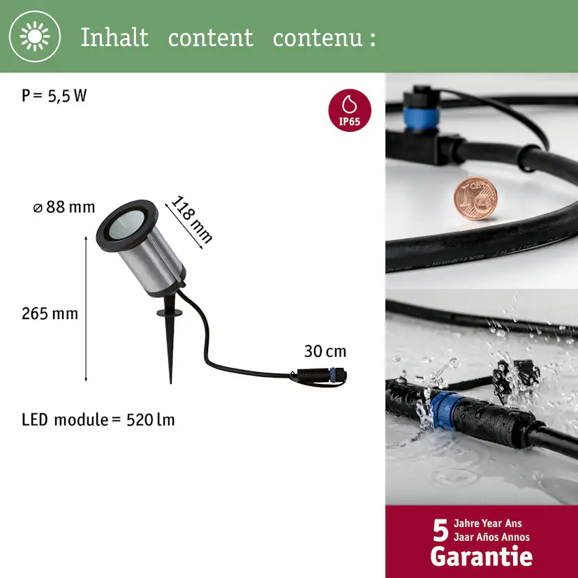 Spotlight Paulmann Classic Plug & Shine LED IP65 24V