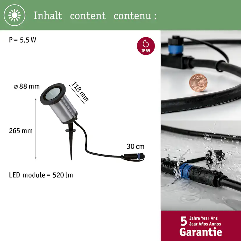 Spotlight Paulmann Classic Plug & Shine LED IP65 24V