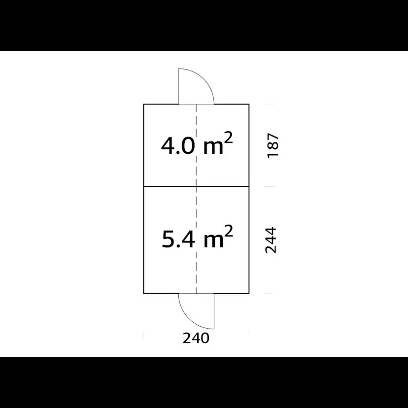 Växthus Palmako Emilia 10,2 m² (inv. 5,4+4,0 m²)