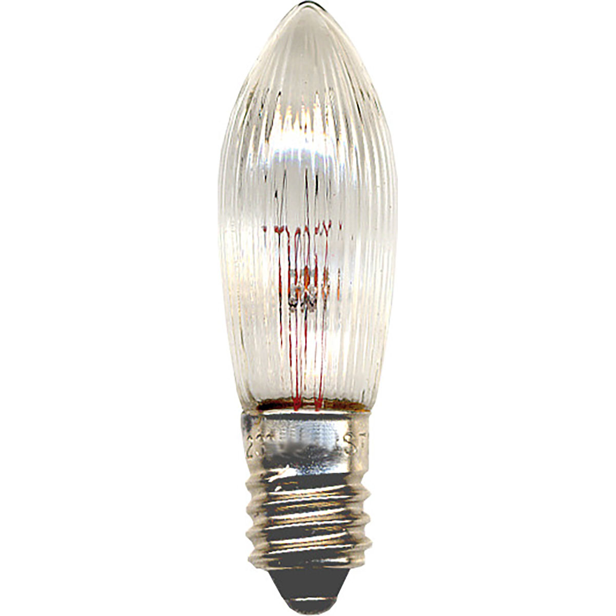 LED-lampor Star Trading Reservlampa E10 12V 2,4W Räfflad 3-pack Transparent