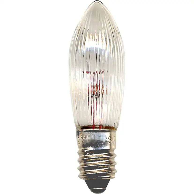 LED-lampor Star Trading Reservlampa E10 12V 2,4W Räfflad 3-pack Transparent