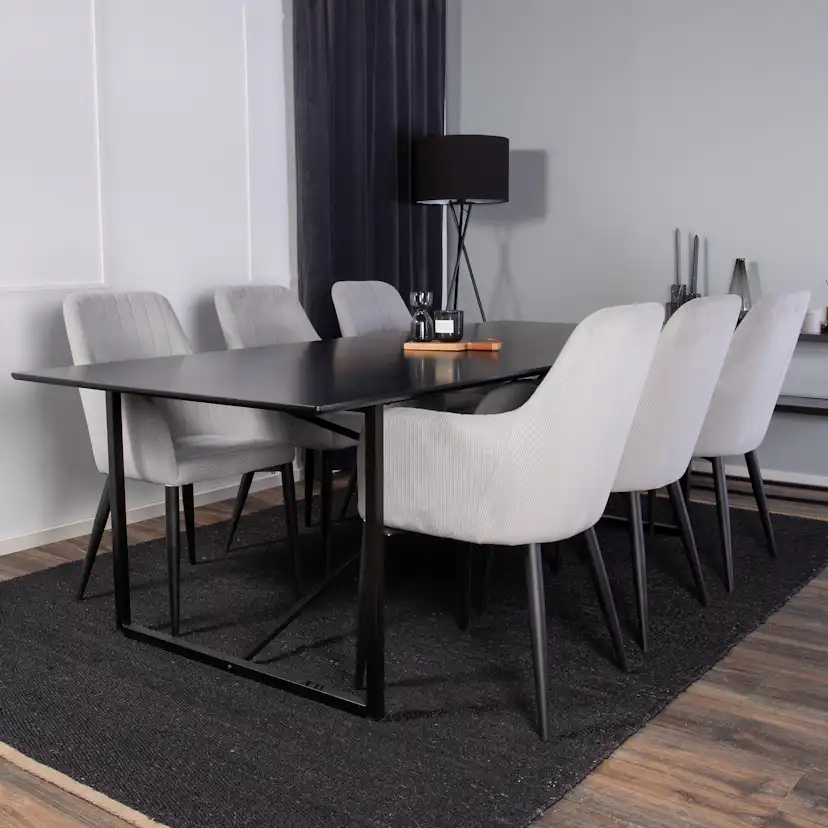 Matgrupp Venture Home Palaba med 6 Corina Stolar Svart