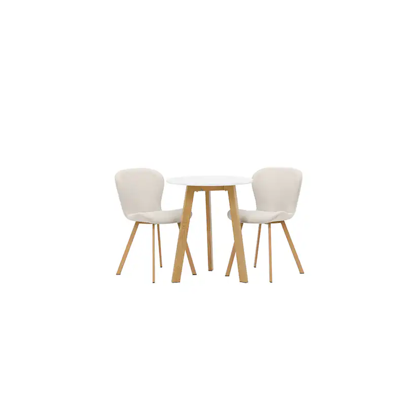Matgrupp Venture Home Leonora Ø65 cm med 2 st Lilja stolar