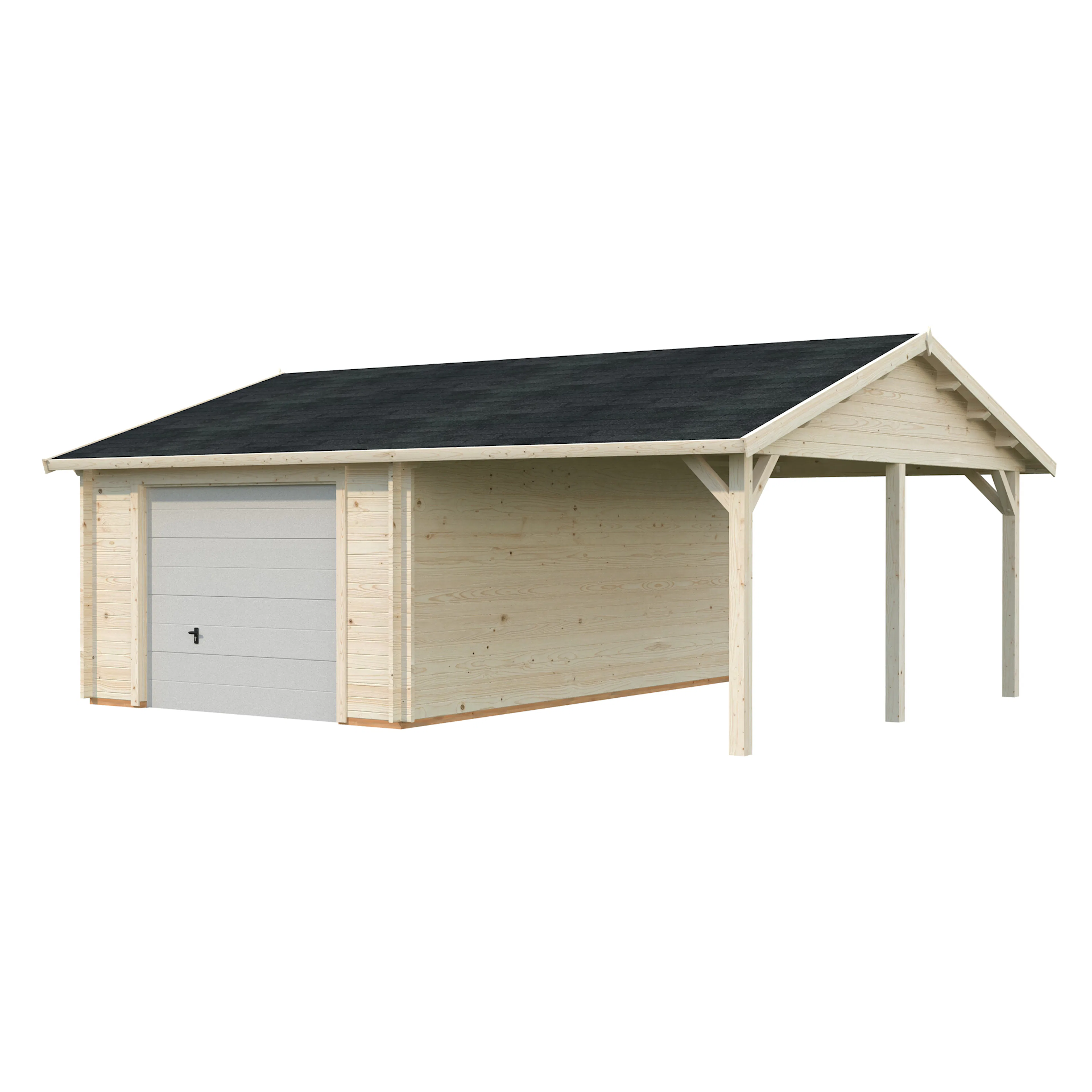Roger 19,0+16,2 m2 with sectional door WTDIP Impregnerad transparent