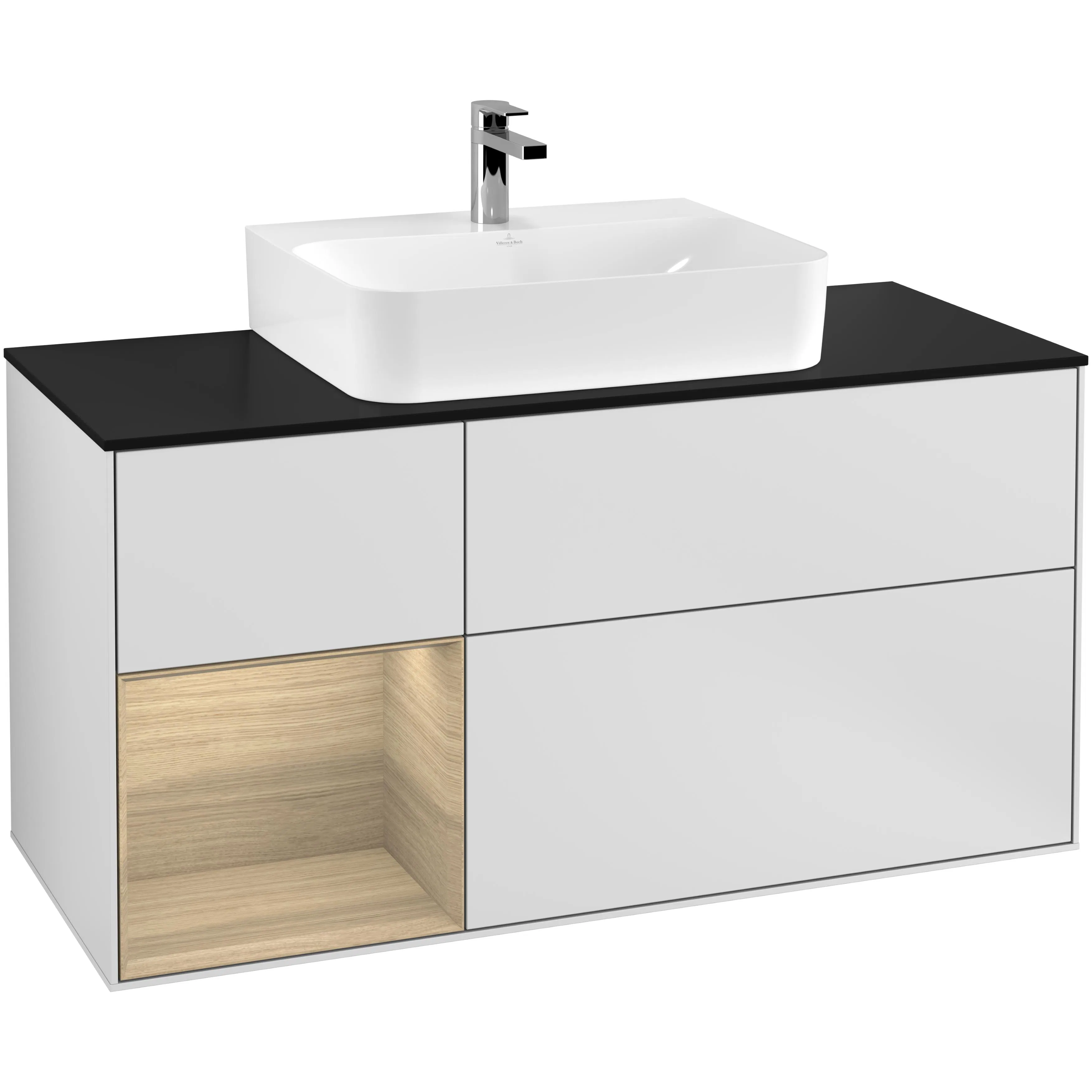Tvättställsskåp Villeroy & Boch Finion med 3 Lådor Hylla och Bänkskiva för Centrerat Tvättställ