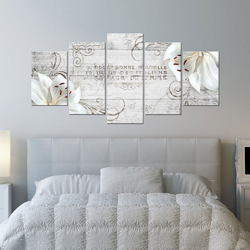 Tavla Arkiio White Lilies On Wood