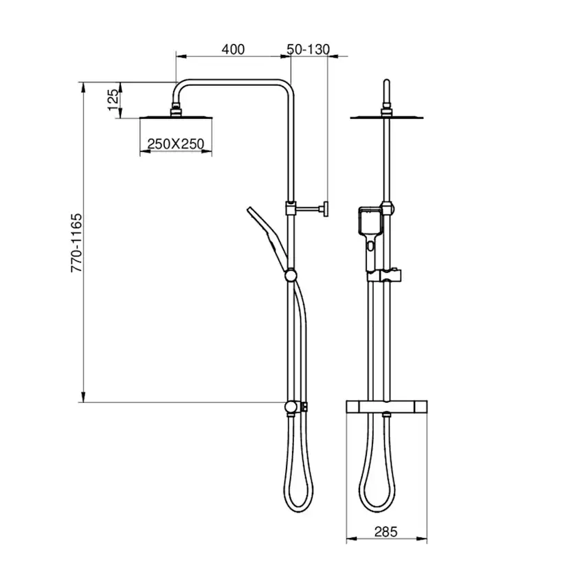 Takduschset Gustavsberg Estetic Square 160 cc