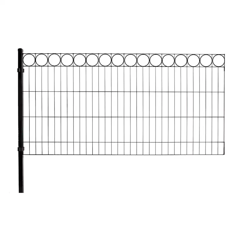 Staket Hortus Svart Panelpaket Med Dekor O Tilläggsmodul 100 cm Hög