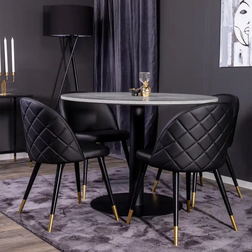 Matgrupp Venture Home Roxanna med 4 Valentina Stolar Läder