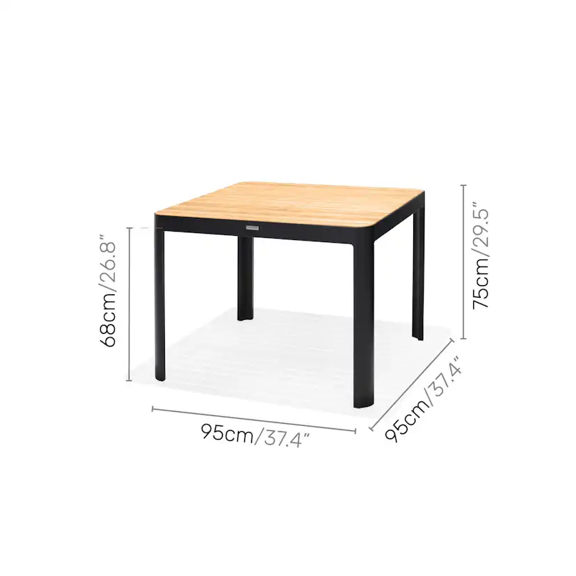 Matgrupp Utomhus LifestyleGarden Portals 95 cm 4 Carver-stolar