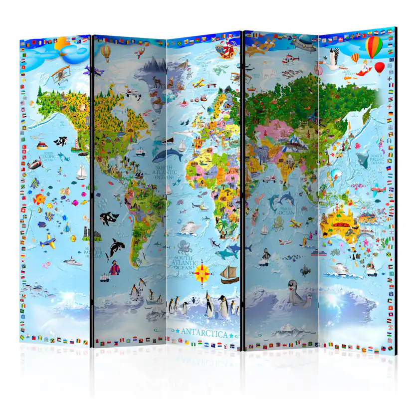 Rumsavdelare Arkiio World Map for Kids II 225x172 cm