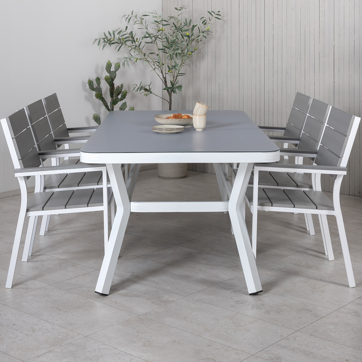Matgrupp Utomhus Venture Home Virya 160x90 med 6 Levels StapelTrädgårdsstolar