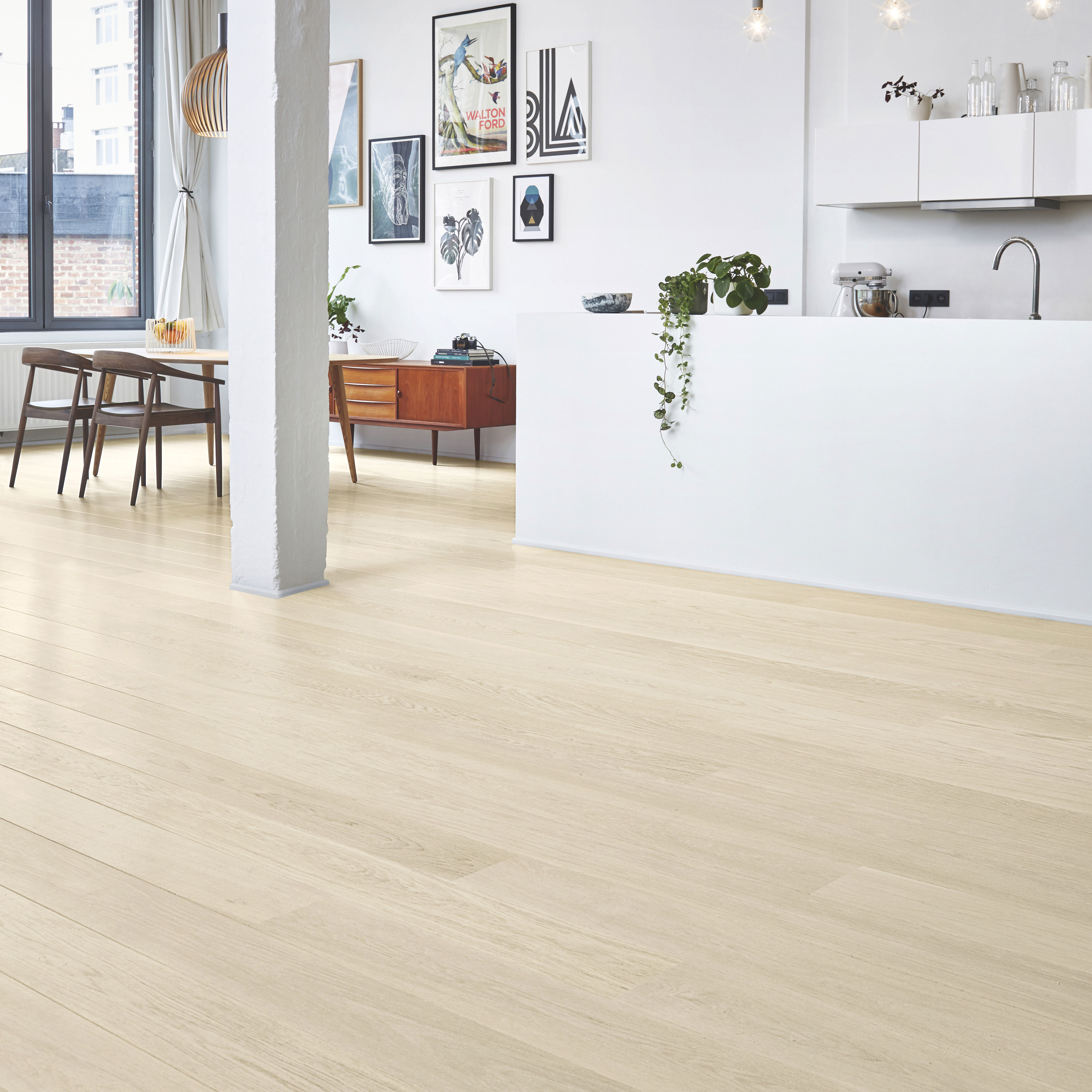 Parkettgolv Tarkett Shade Ek Cotton White 2000 mm 1-stav