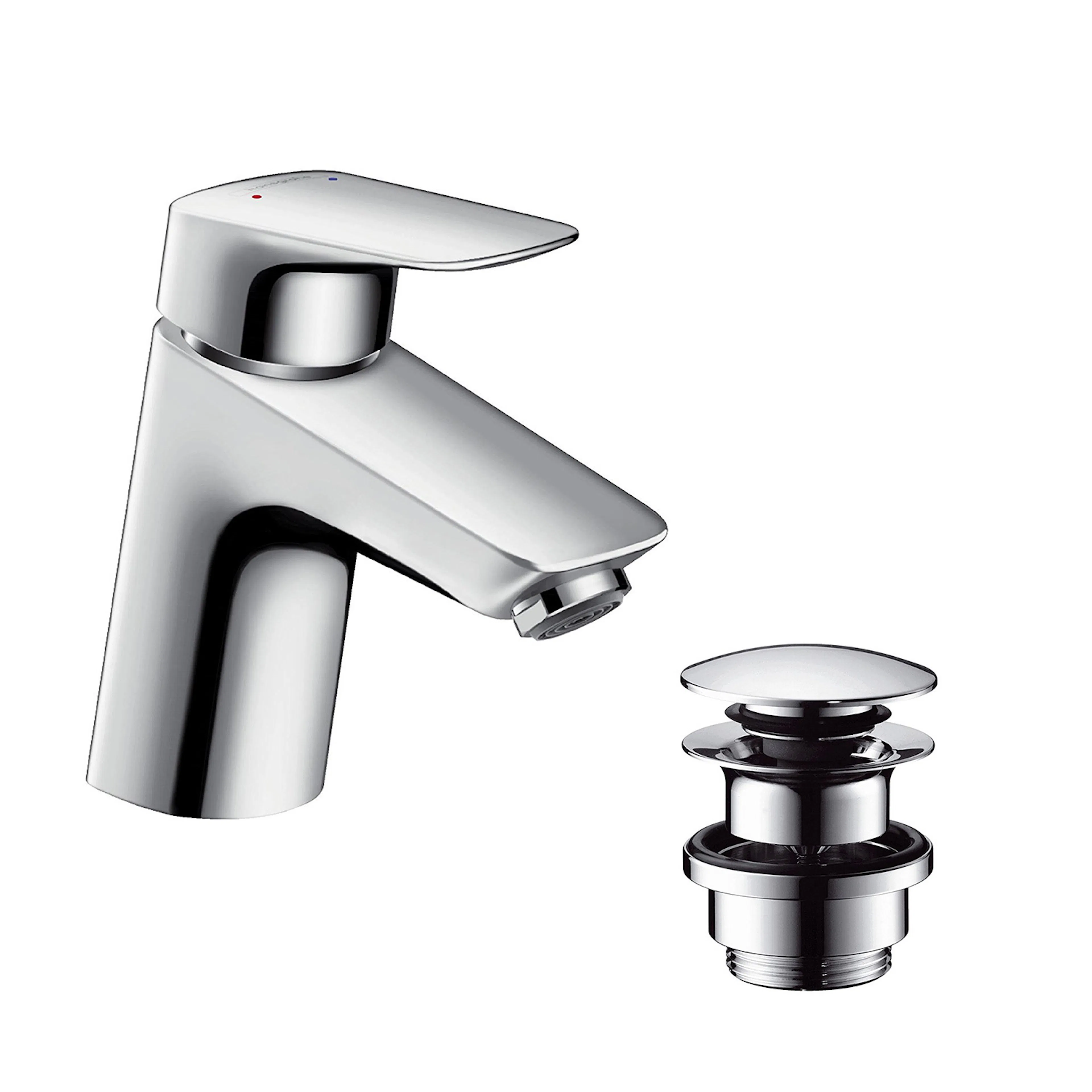 Tvättställsblandare Hansgrohe Logis 70 med Push-Open Ja, 1-grepps tvättställsblandare 70 med push-open ventil