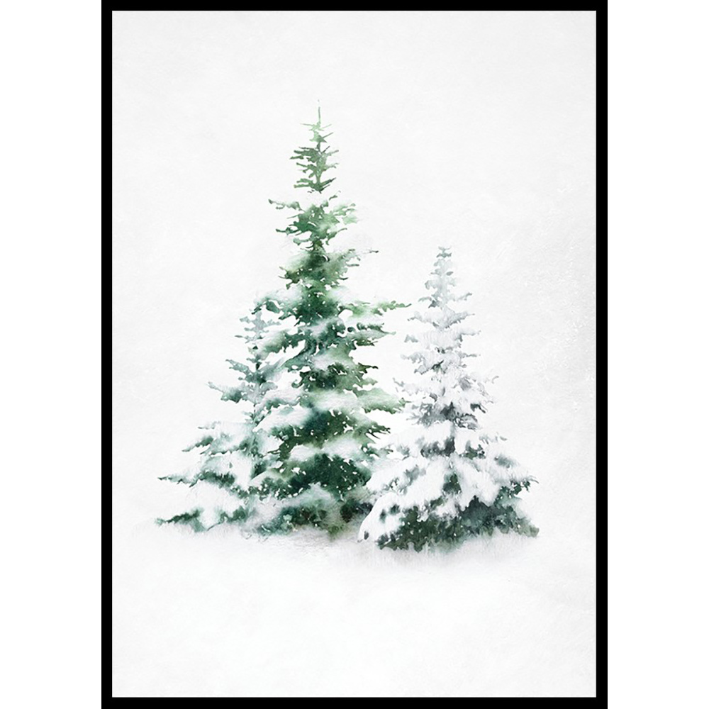 Poster Gallerix Watercolor Evergreen Trees