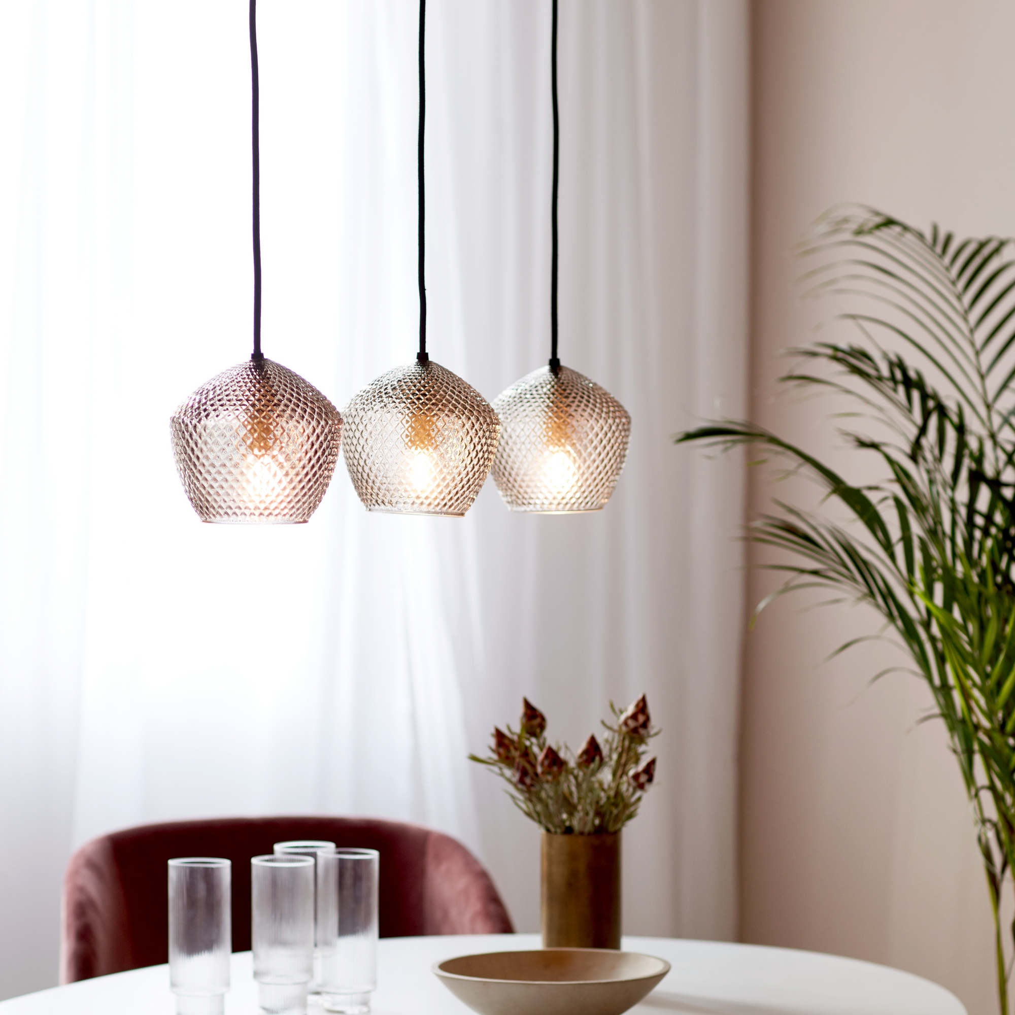 Taklampa Nordlux Orbiform 3-Pendel Rökfärgad