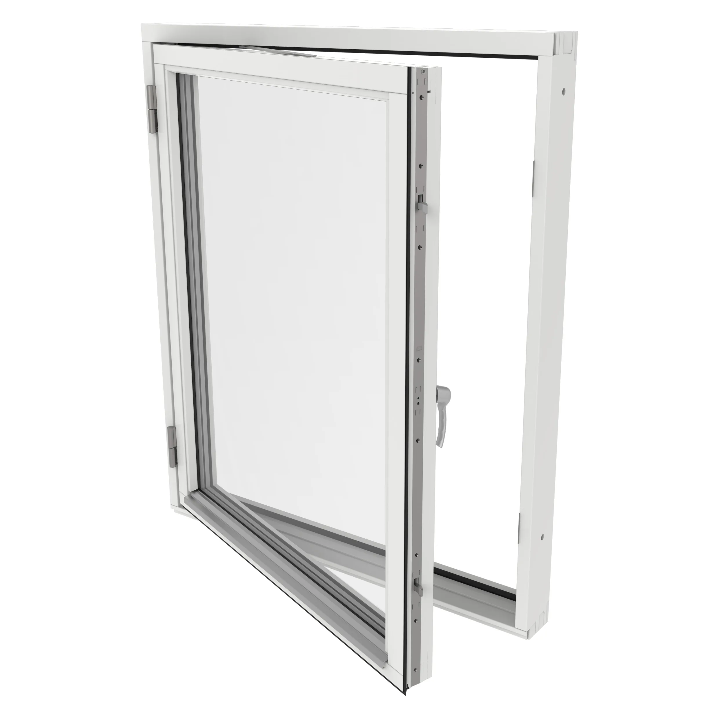 Sidohängt Fönster Outline 3-Glas Trä