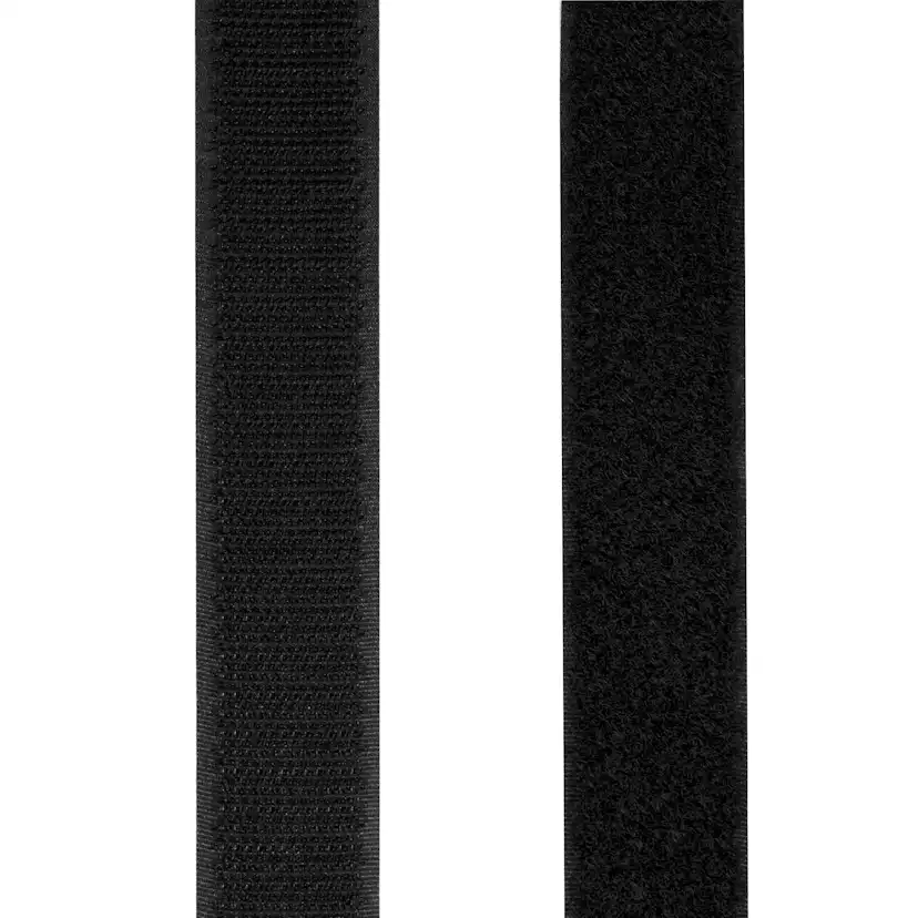 Kardborreband dubbelsidig 25mm 5 meter Svart Svart