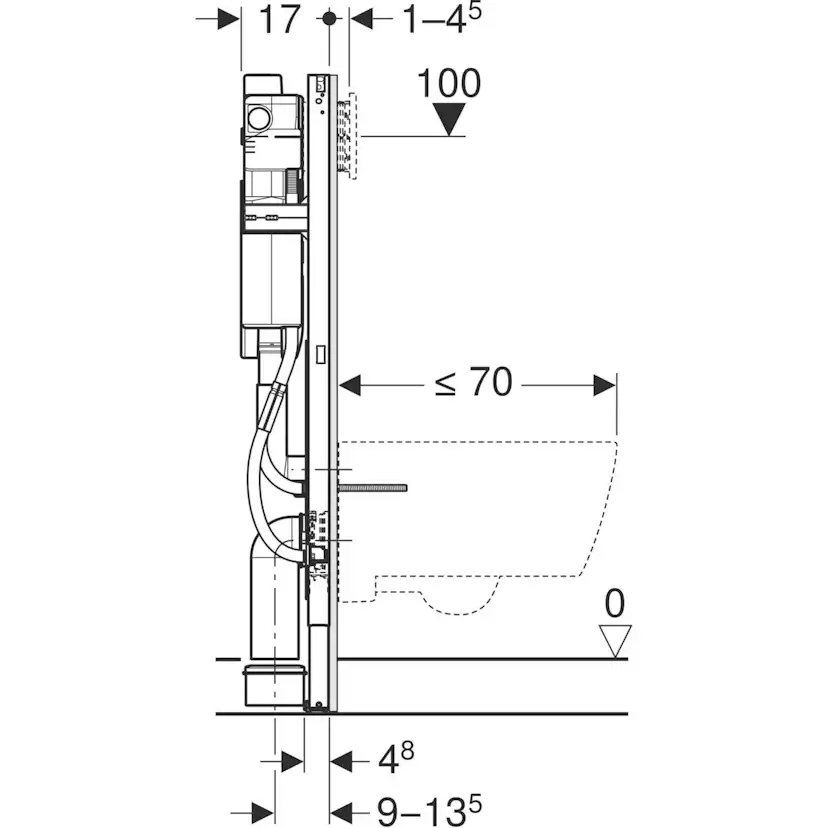 WC-Fixtur Geberit Duofix Sigma Smal 112 cm