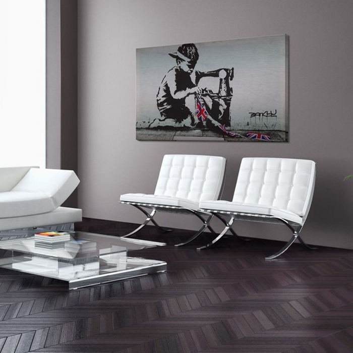 Tavla Arkiio Union Jack Kid Banksy 60x40