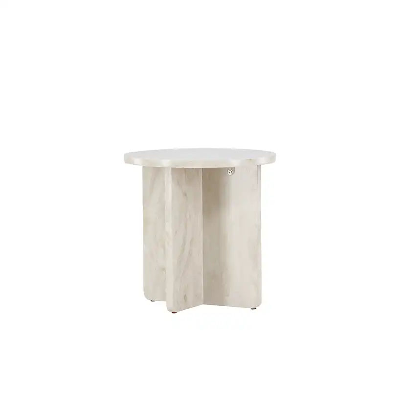 Sidobord Venture Home Ålesund Låg Runt Bord/Piedestal med Marmorlook