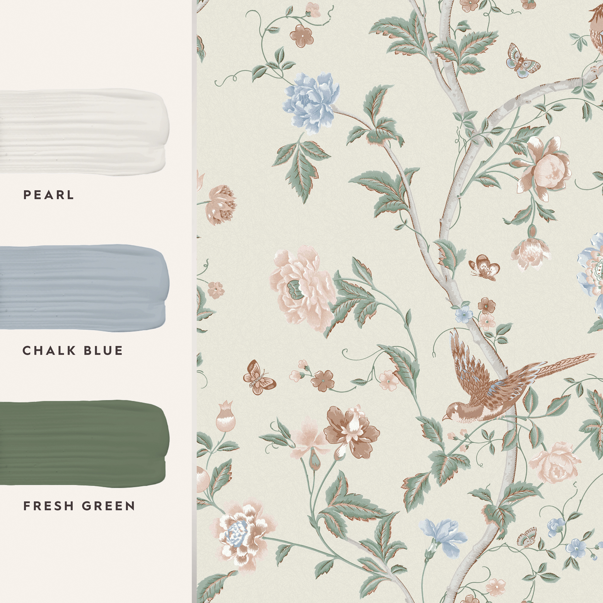Tapet Laura Ashley Summer Palace Sage / Apricot 120133