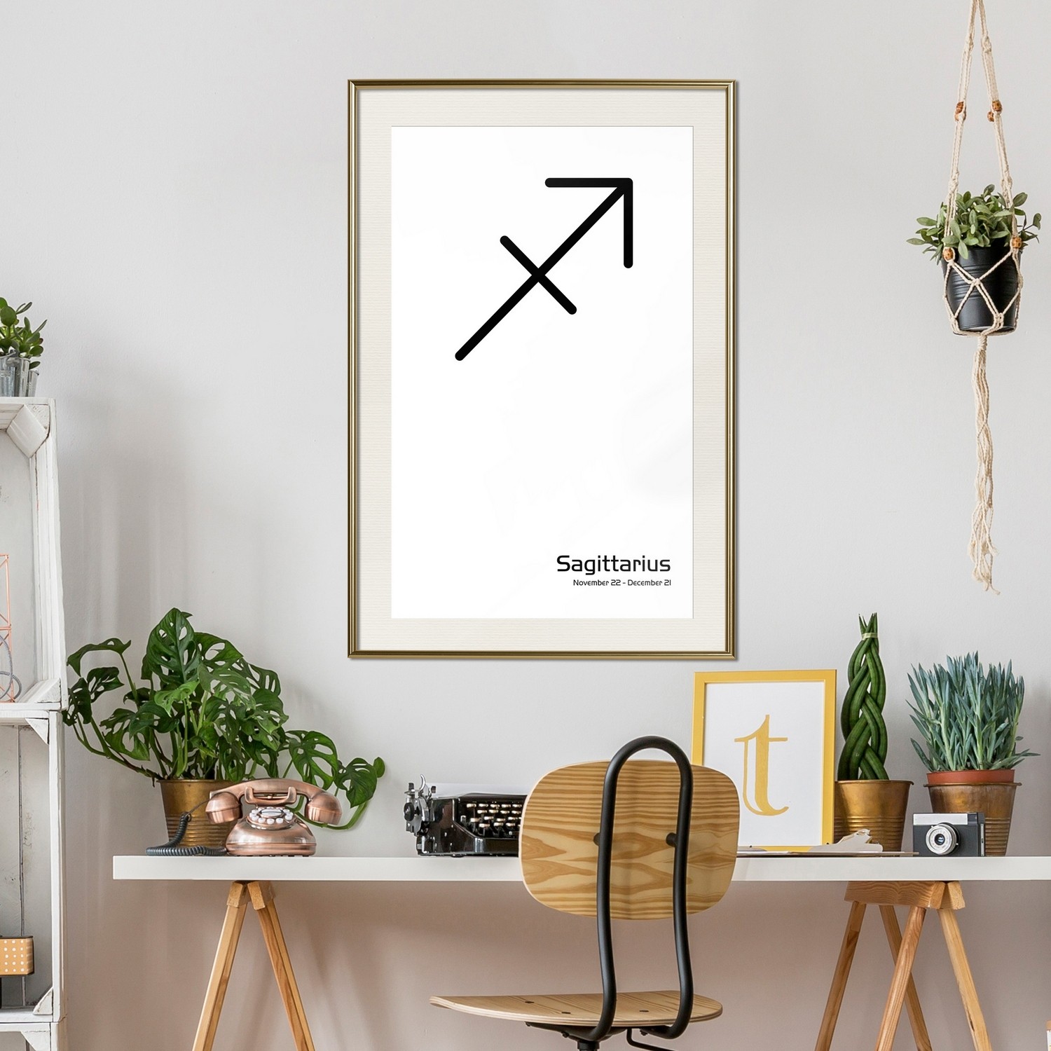 Affisch - Sagittarius [Poster] 20x30 Guld ram med passepartout, 20x30 cm