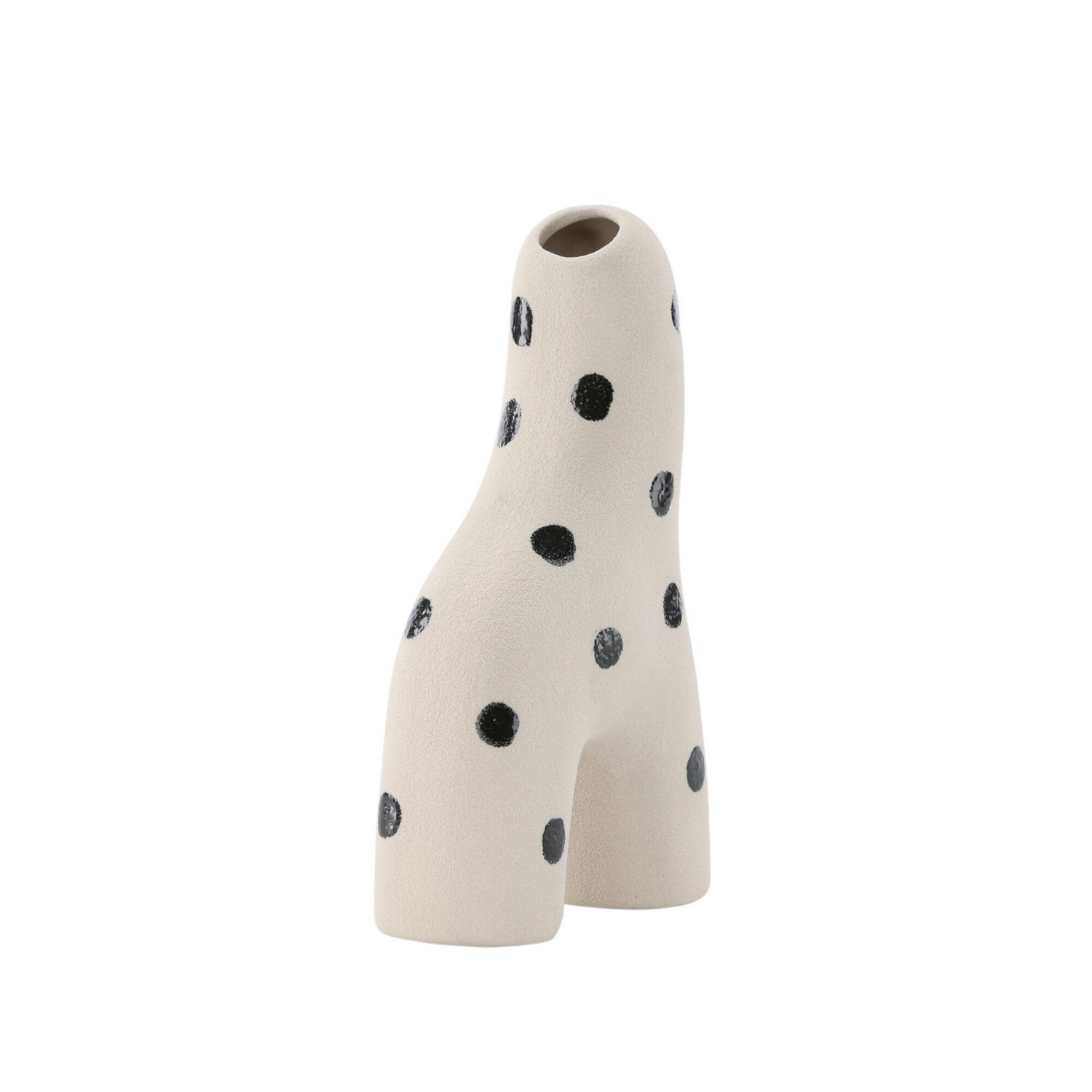 Aya Vase - White/Black Dots - 9*4*16Hcm Vit/Svart