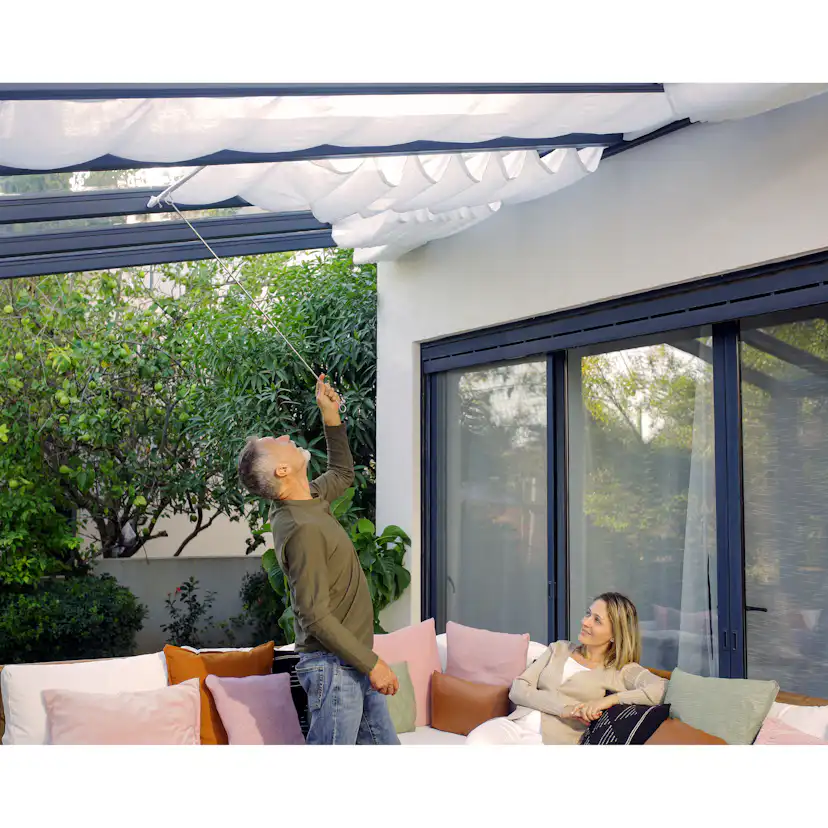 Gardinset Canopia by Palram Skuggkit Till Pergola Stockholm 3,4 x 7,4 m Vitt