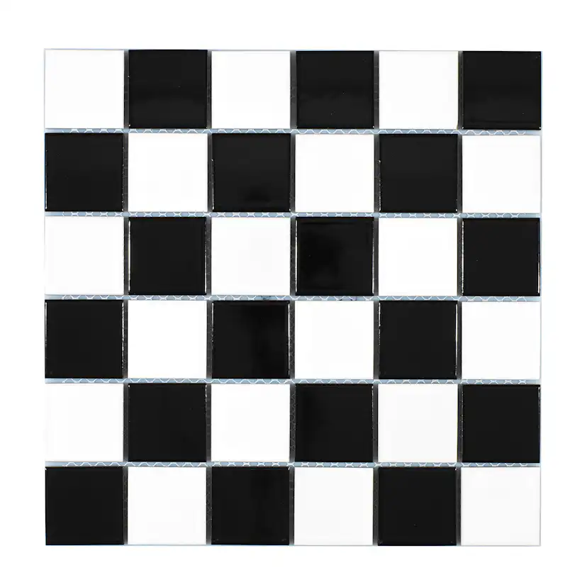 Klinkermosaik Arredo Titan Mix Svart/Vit Blank 5x5 cm