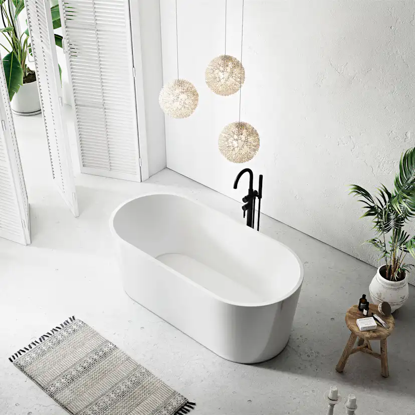 Badkar Bathlife Fridsam Fristående Rund Vit