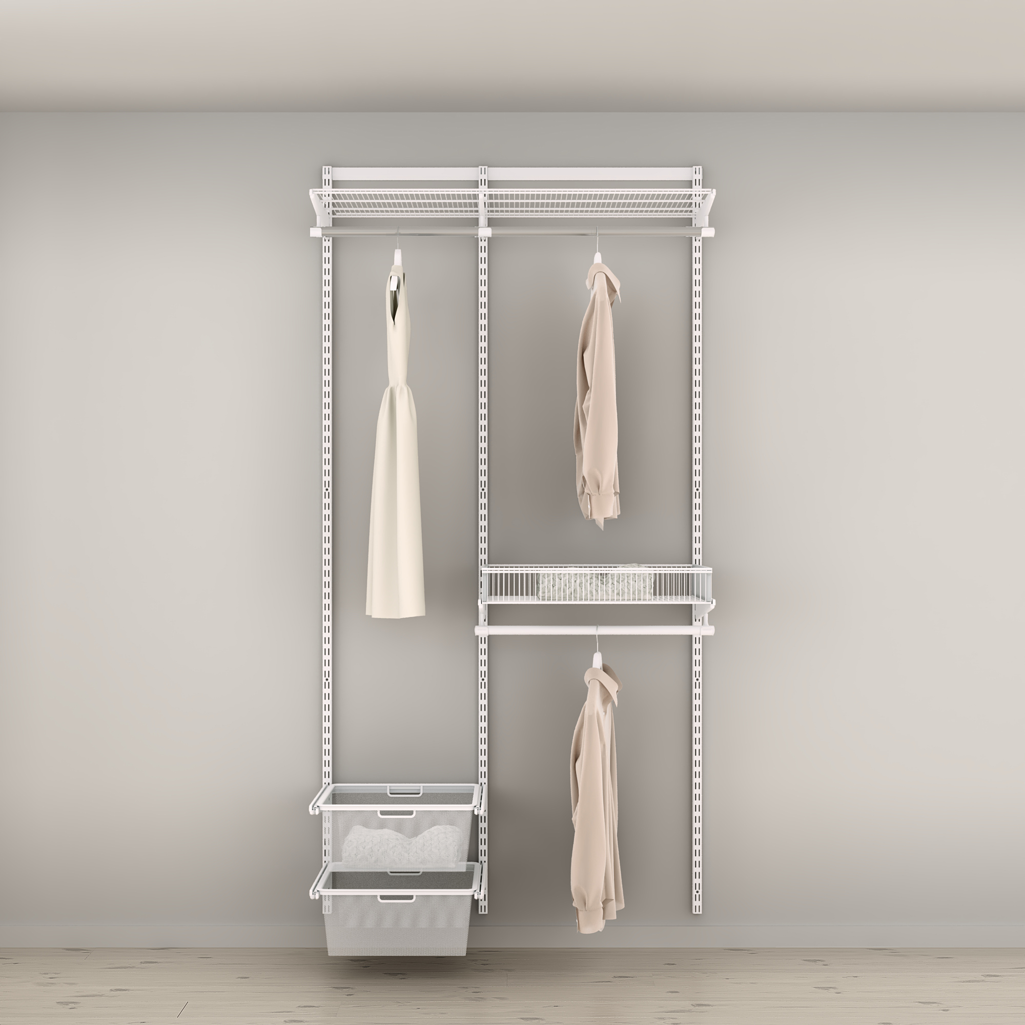 Garderobslösning Elfa Ready Solution Classic 11 110 cm Vit