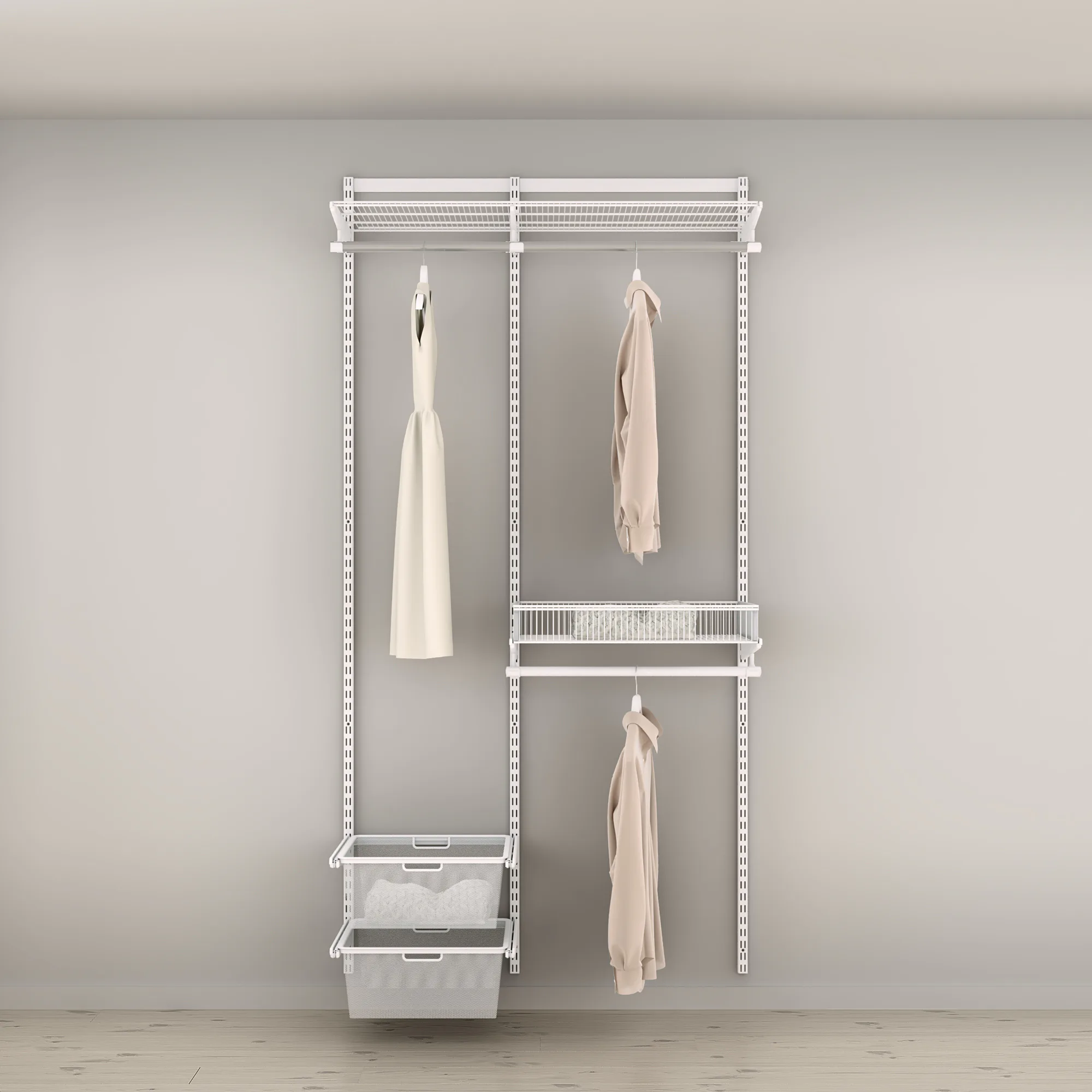 Garderobslösning Elfa Ready Solution Classic 11 110 cm Vit