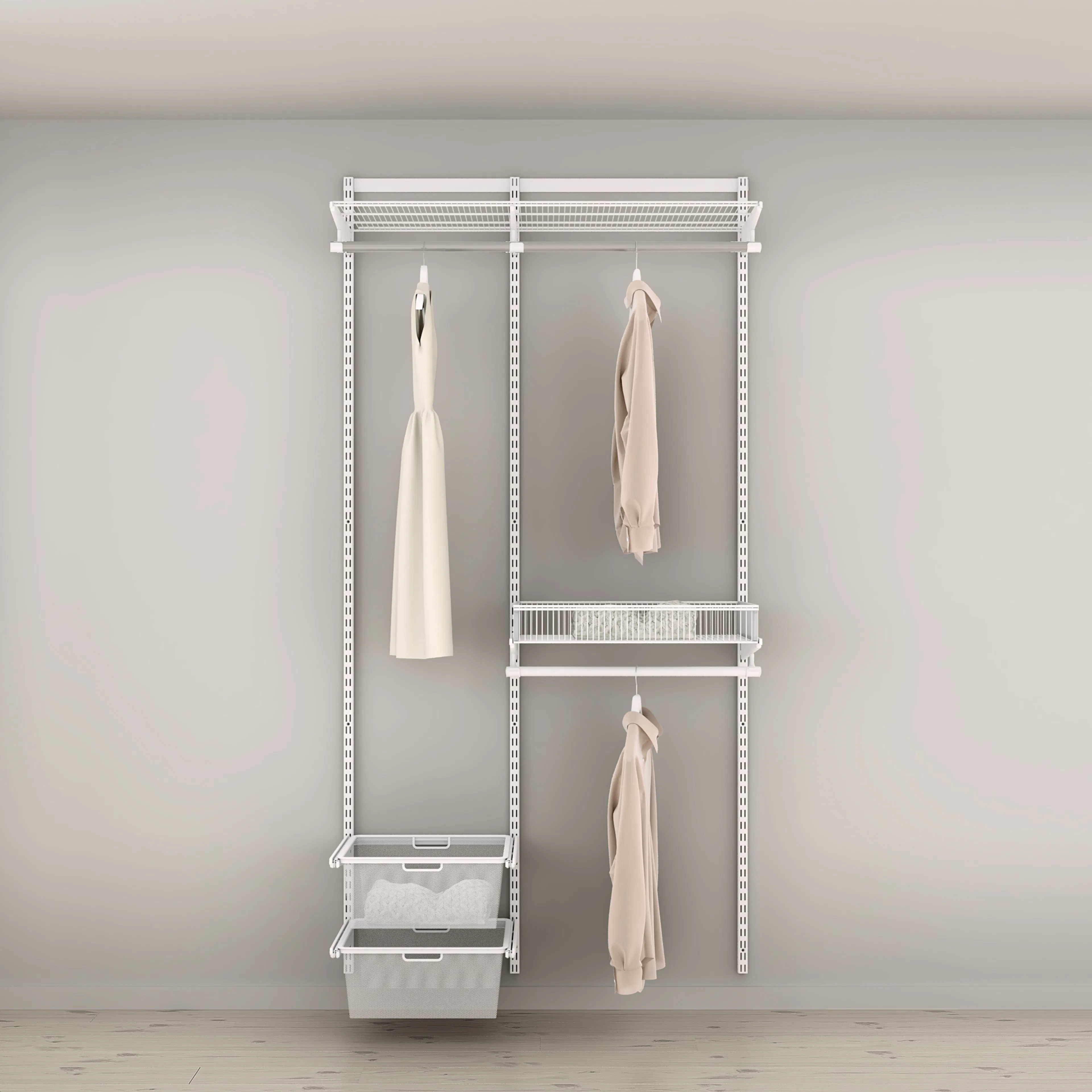 Garderobslösning Elfa Ready Solution Classic 11 110 cm Vit