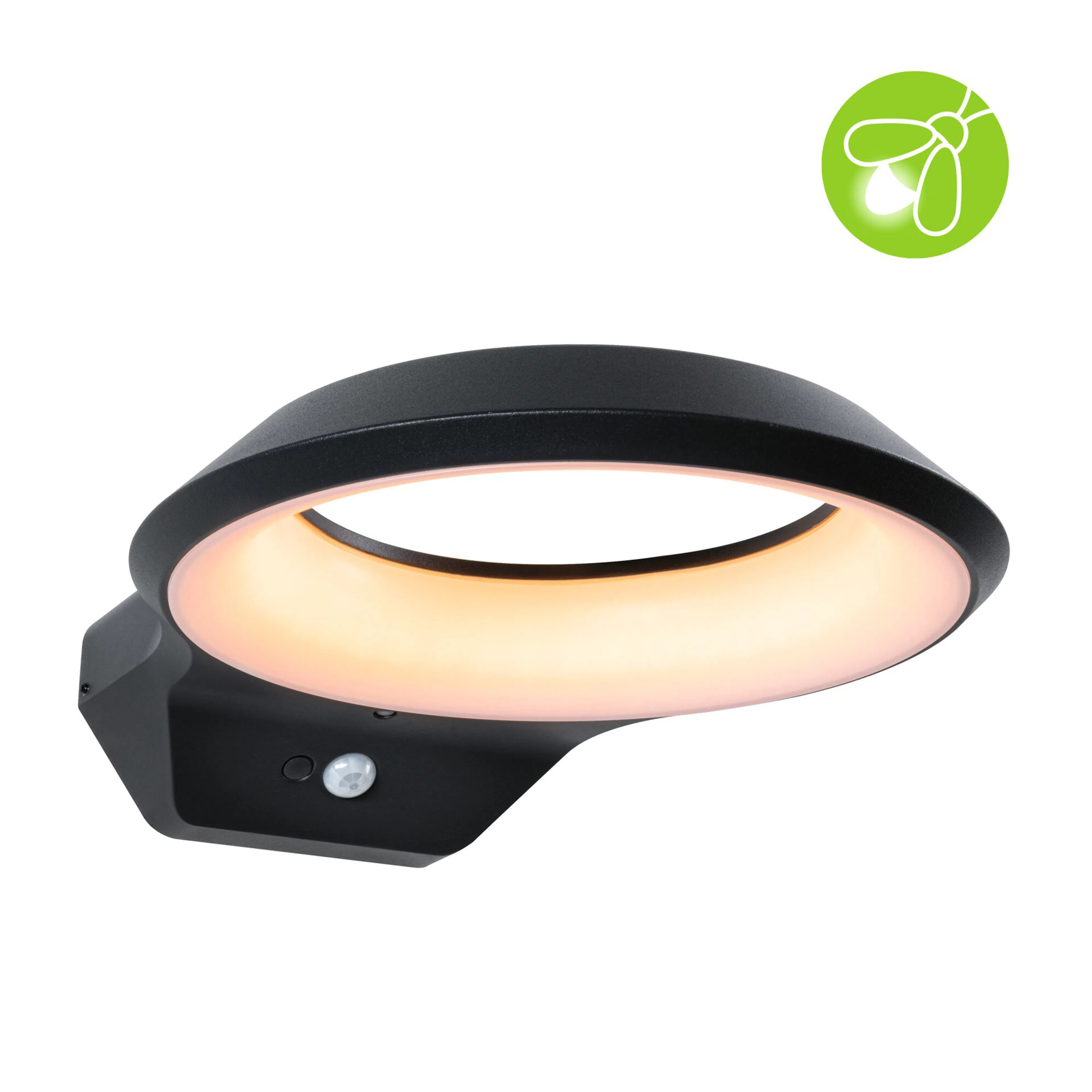 Fasadbelysning LED Paulmann Anela med Skymningsstyrd rörelsedetektor IP44 230V Ljus: Gold Light (insektsvänlig)