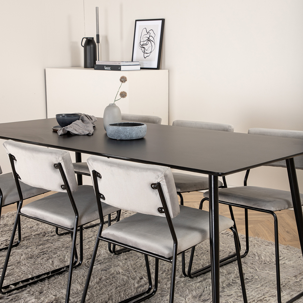 Matgrupp Venture Home Silvia med 6 Kungshamn Stolar Sammet