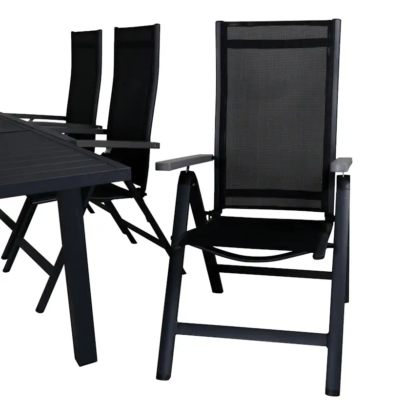 Albany Light 5-pos - black / Black textilene Svart