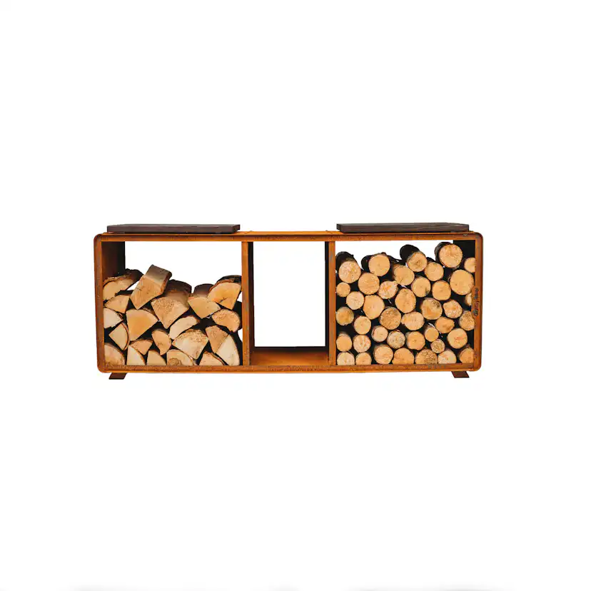 Vedförvaring GrillSymbol Cortenstål Enzo Rack L