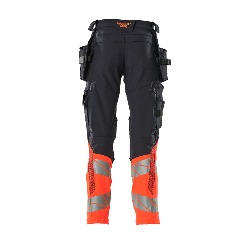 Mascot ACCELERATE SAFE Byxor med hängfickor 19131-711-10222 Storlek: 82C47, Färg: Mörk Marin/hi-vis Röd