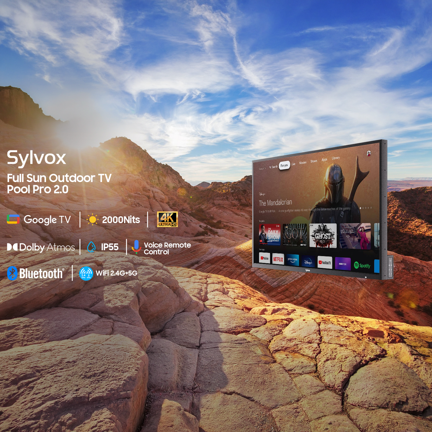 Utomhus TV Sylvox Pergola Pro 2.0 55tum