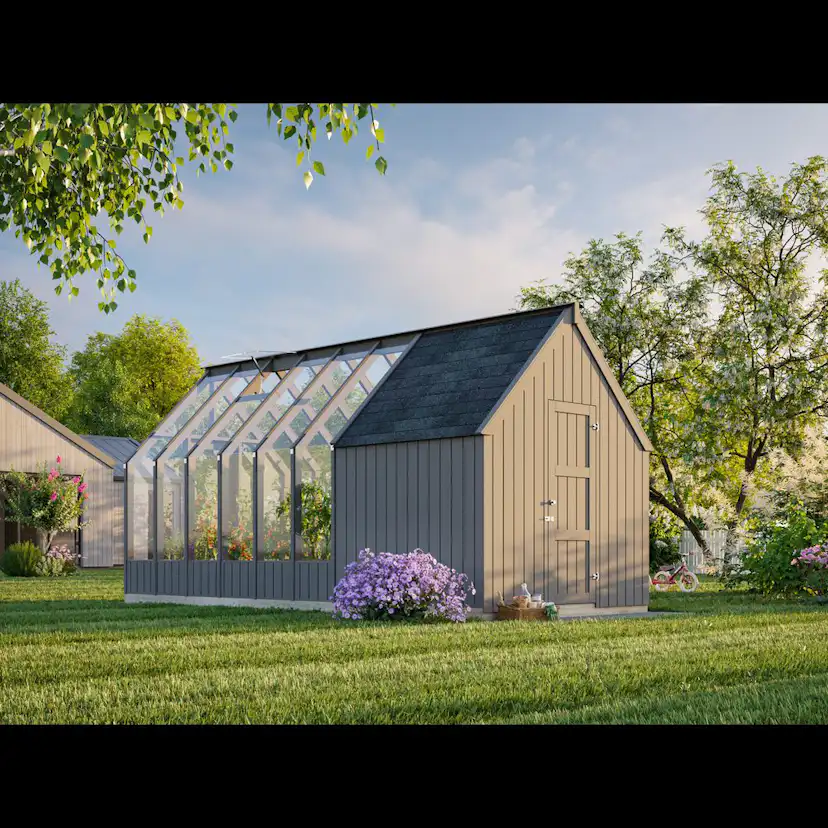 Växthus Palmako Emilia 13,1 m² (inv. 8,2+4,0 m²)