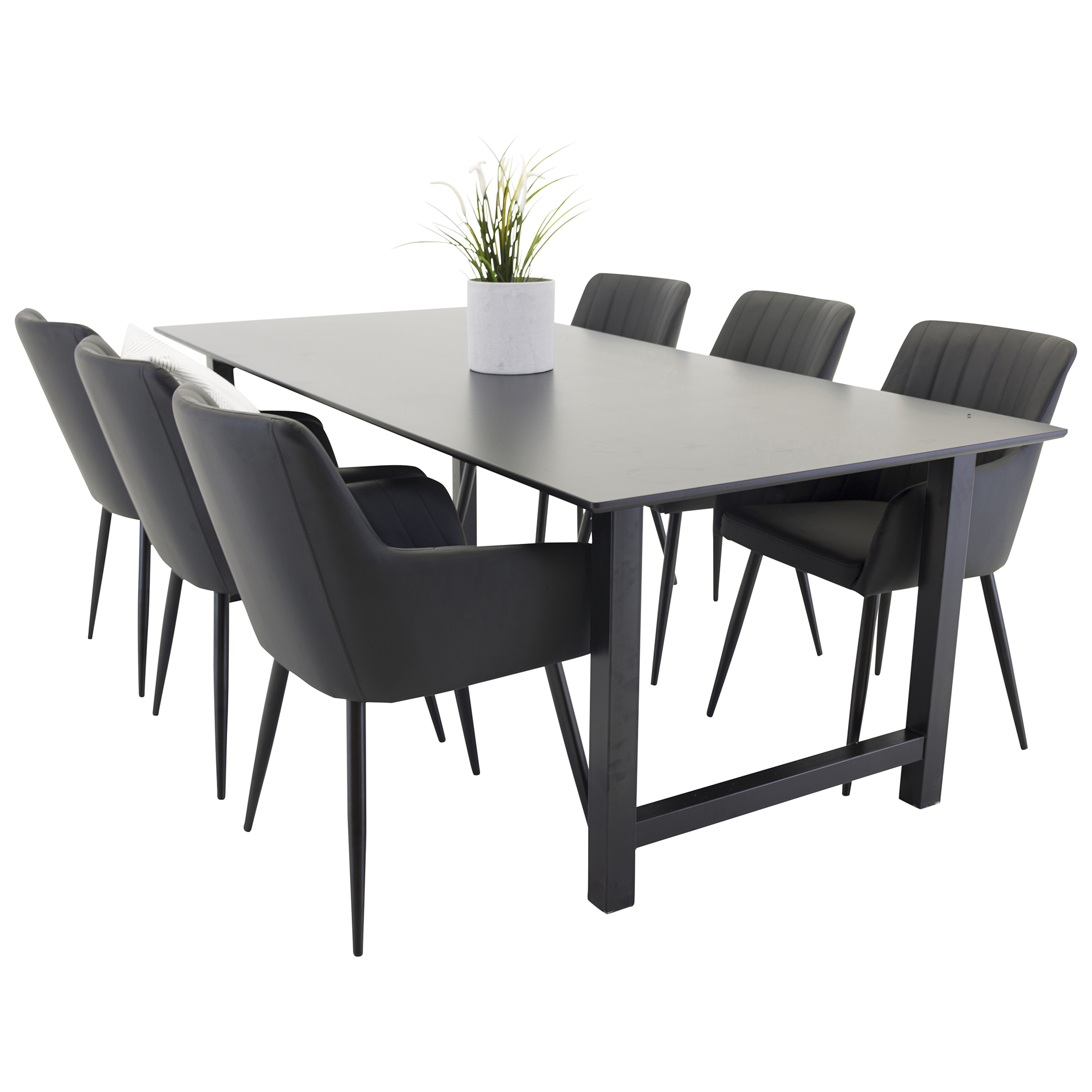 Matgrupp Venture Home Clara med 6 Corina Stolar Konstläder