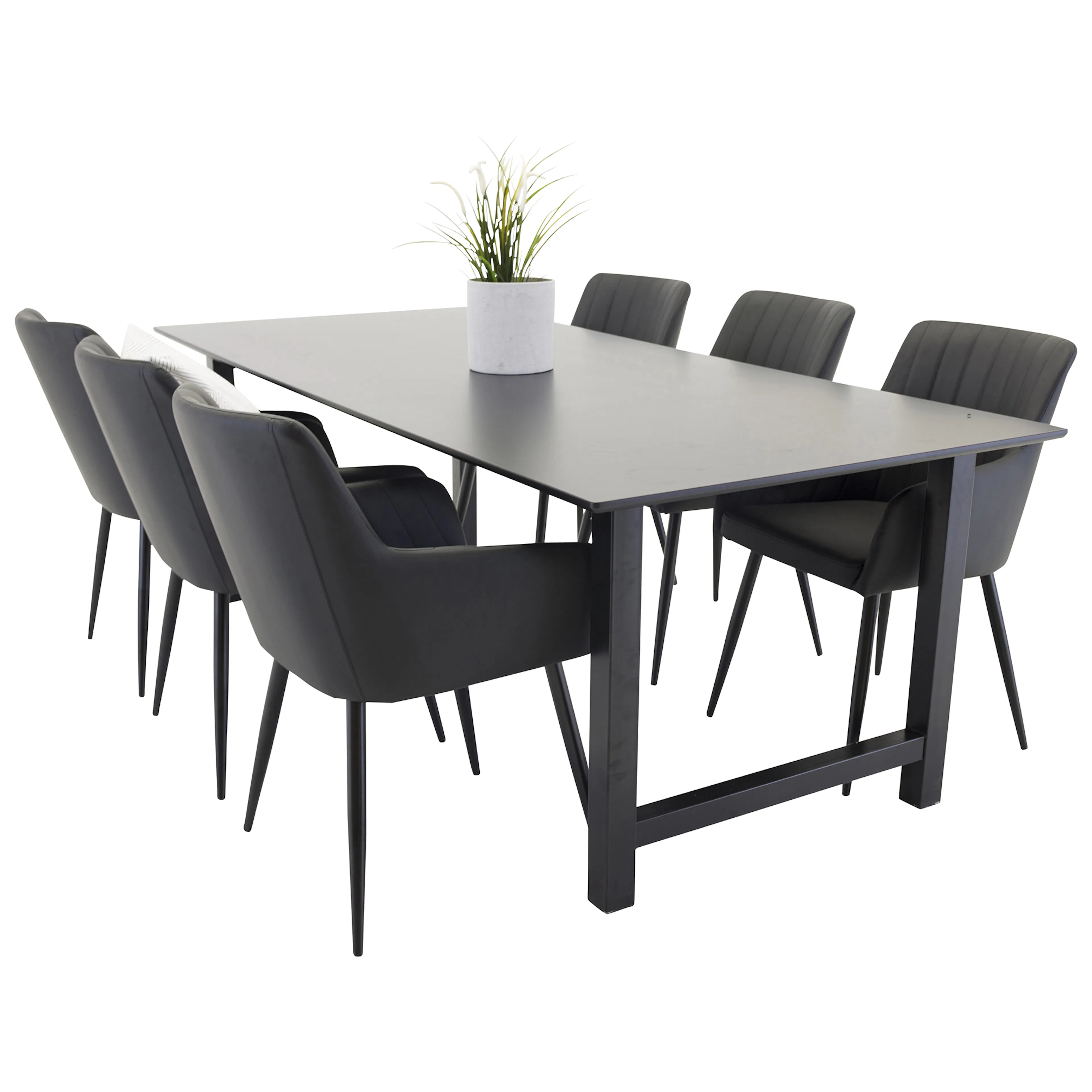 Matgrupp Venture Home Clara med 6 Corina Stolar Konstläder