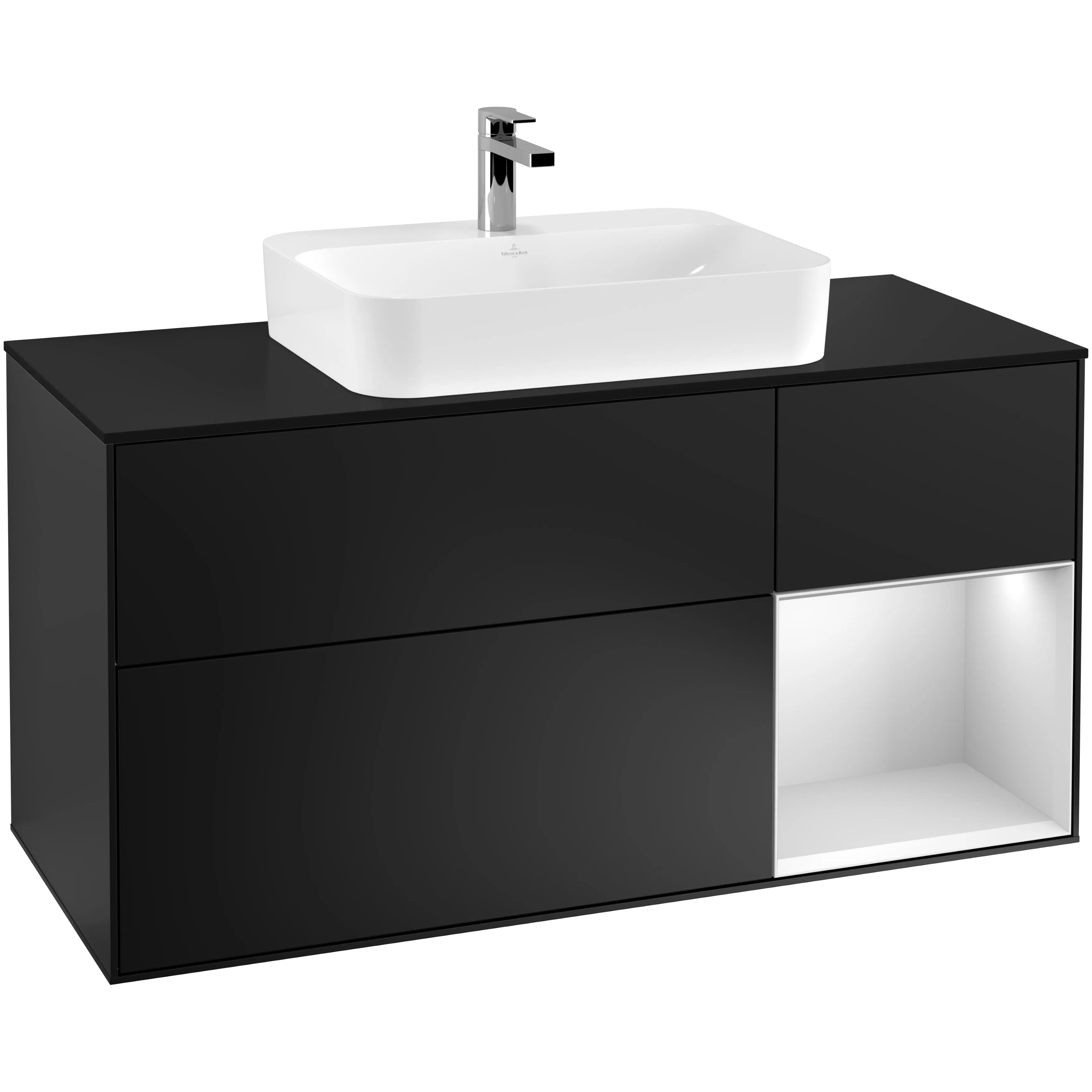 Tvättställsskåp Villeroy & Boch Finion med 3 Lådor Hylla och Bänkskiva för Ytmonterat Tvättställ