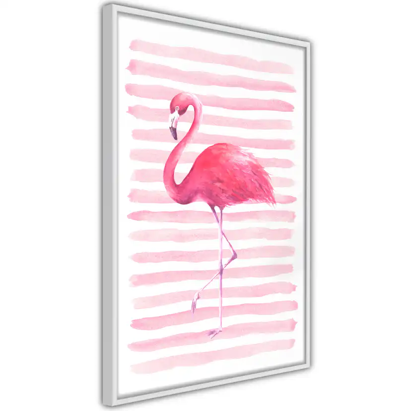 Poster Artgeist Affisch Flamingo and Stripes