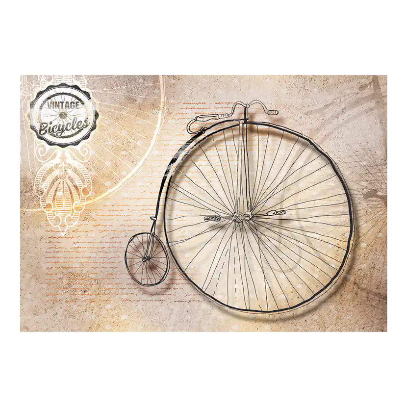 Vintage bicycles - sepia 300x210 Storlek: 300x210 cm