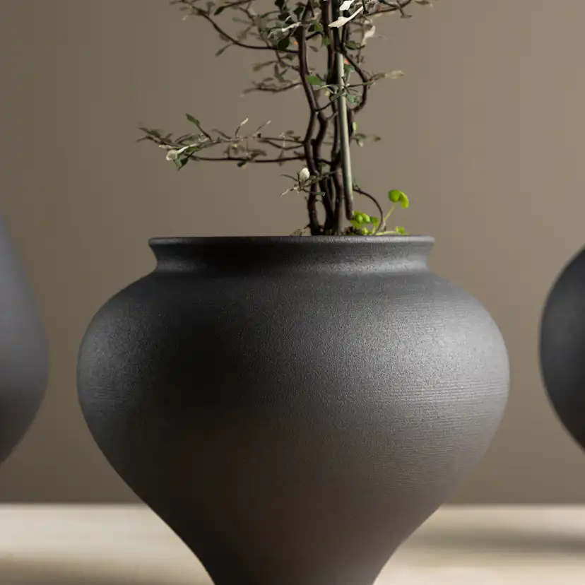 Rellis Vase - Black - D11*H18*B18cm Svart